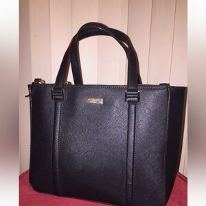 Kate Spade Black leather and stripped interior Bag
